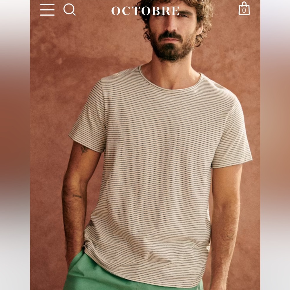 Octobre Linen Cotton French Stripe Tee